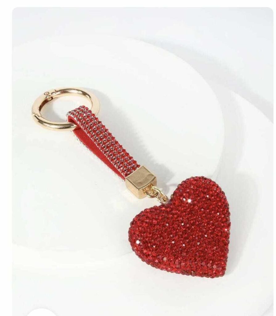 LLAVERO CORAZON STRASS (K003)