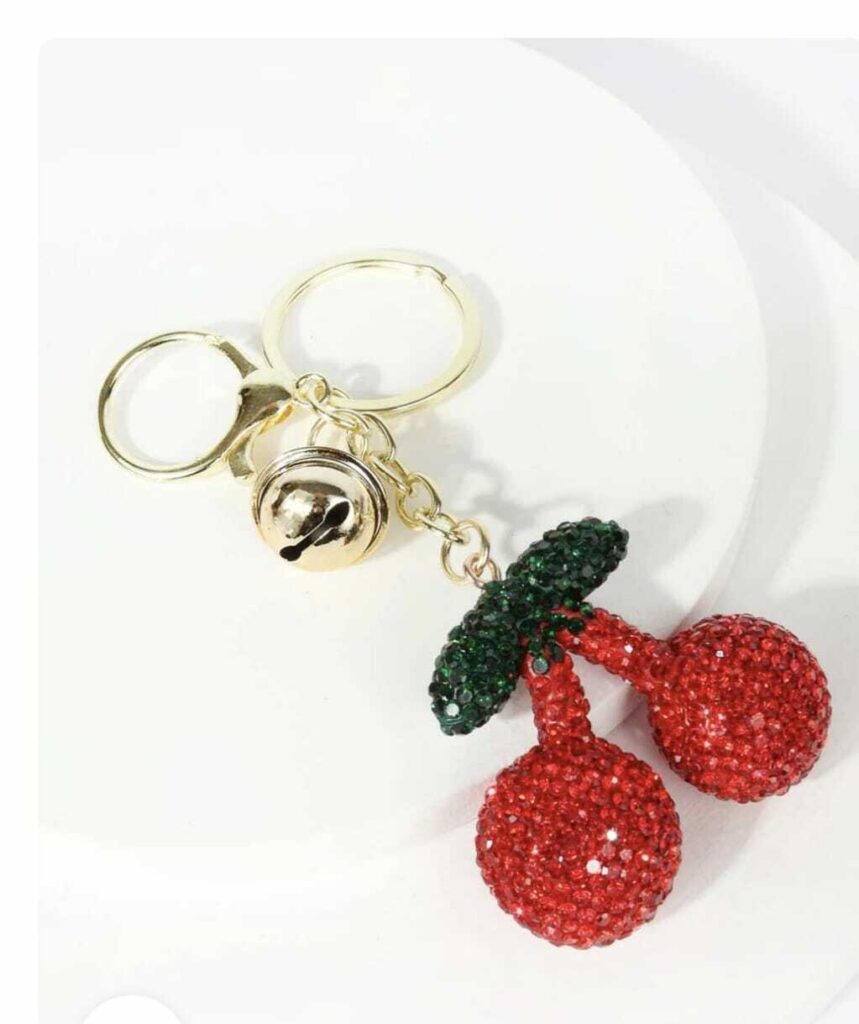 LLAVERO CEREZA STRASS (K002)